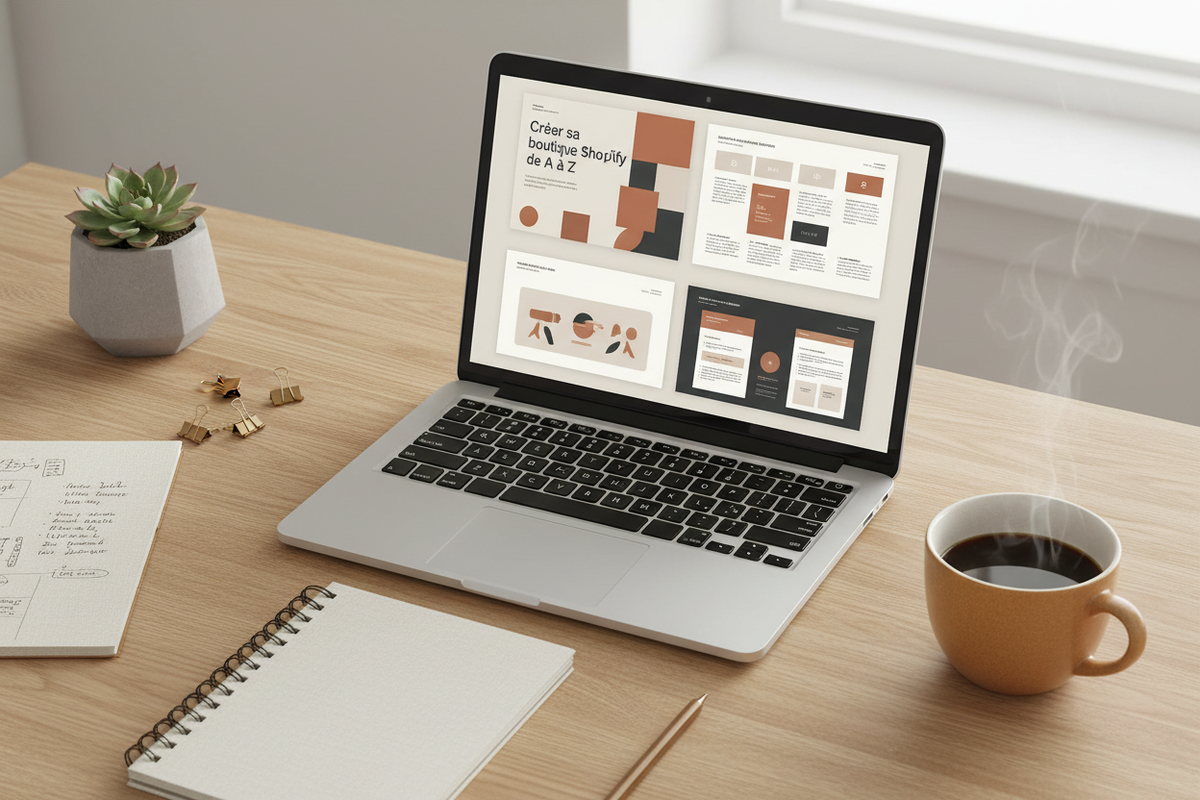 Mockup laptop bureau guide Shopify